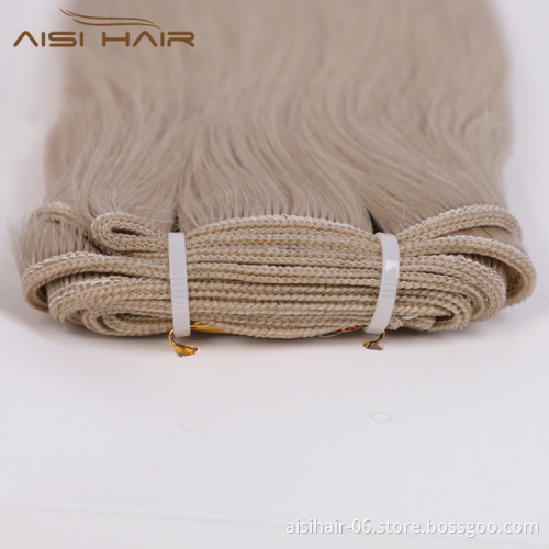 Aisi Hair 10A 100% Brazilian Unprocessed  Human Hair Bundle 20inch Double Drawn Blonde Human Hair Extension For Women